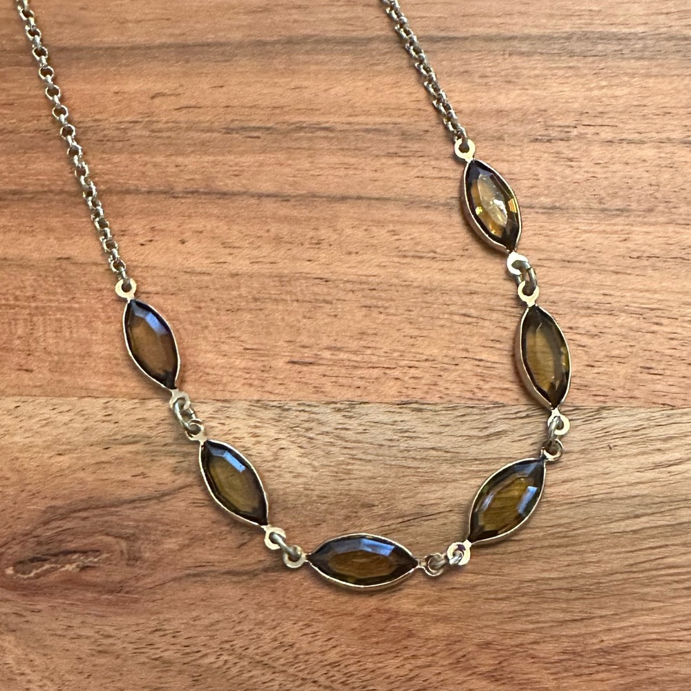 NWOT Banana Republic Marquis Green Stone necklace
